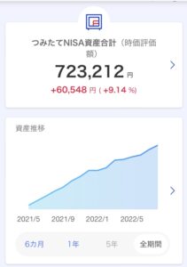 つみたてNISA 2022年8月 グラフ