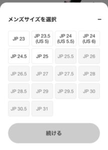 サイズ表
