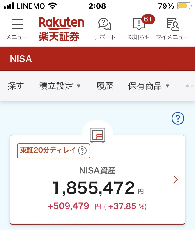 NISA 結果 3月2日 前日比前月比　楽天証券